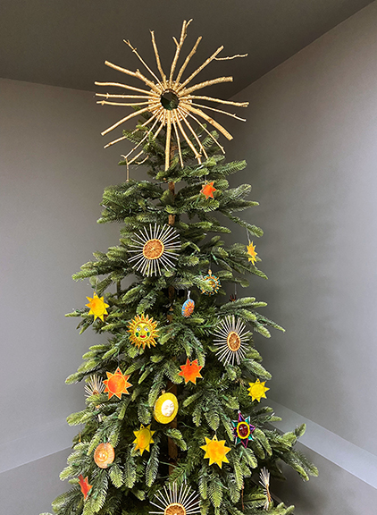 Solstice Tree & Handmade Sun Ornaments – Wineberry Wood Press