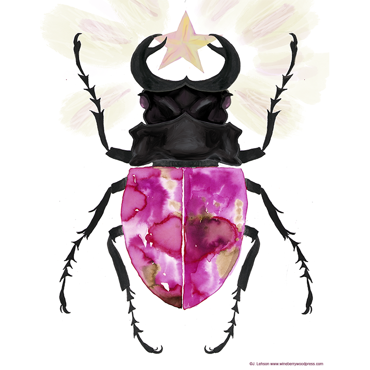 ink stained beetle