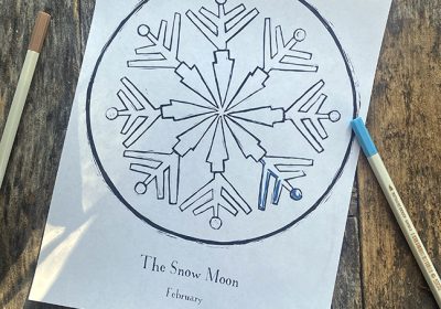 What is the Snow Moon & a Coloring Page