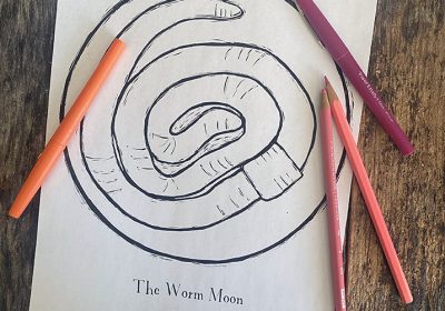 What is the Worm Moon & a Coloring Page