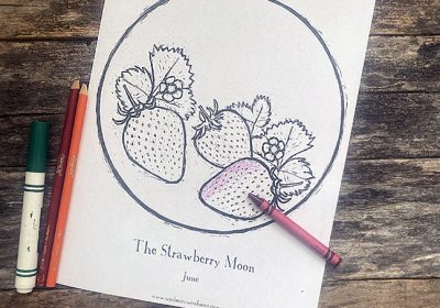 What is the Strawberry Moon & a Coloring Page