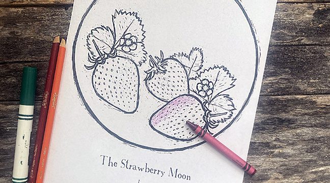 What is the Strawberry Moon & a Coloring Page