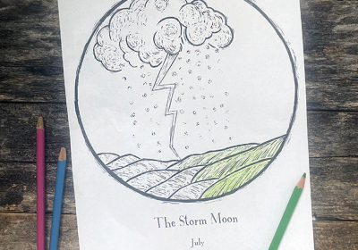 What is the Thunderstorm Moon & a Coloring Page