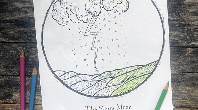 What is the Thunderstorm Moon & a Coloring Page