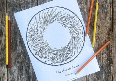 What is the Harvest Moon & a Coloring Page