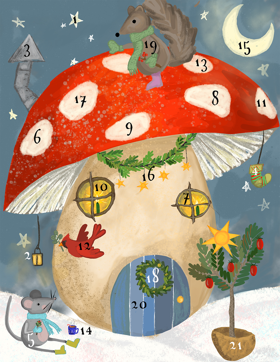 Mushroom House Solstice Countdown Jessie Lehson Wineberry Woods